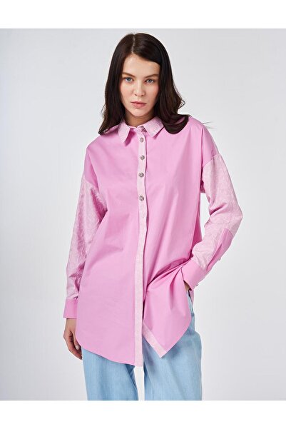 KYR Fabric Garnished Cotton Tunic Candy Pink