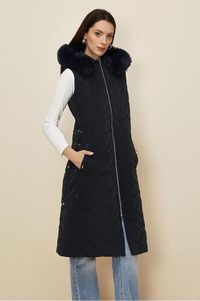 Alvina Hooded Quilted Vest 46149