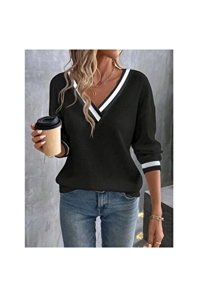 calperia Women's Long Sleeve V-Neck Waffle Blouse