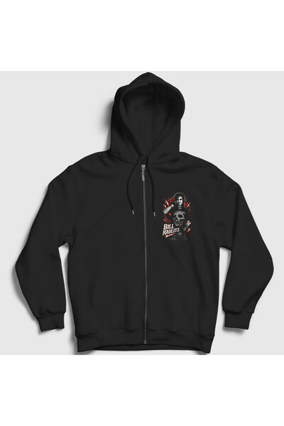 Presmono Unisex Black Bill Kaulitz Tokio Hotel Zipper Hooded Sweatshirt 600617Tt