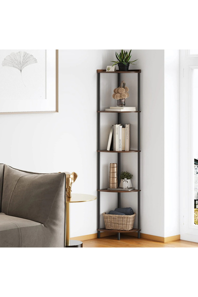 HayaBazaar 5 Tier Corner Display Rack Multipurpose Shelving Unit Narrow Stora...