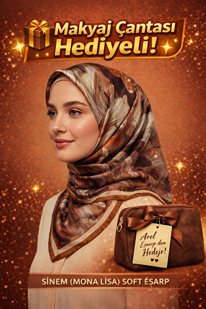 Monalisa Mona Lisa Brown Soft Scarf 90X90 Cotton Fabric Non-Slip Square Scarf