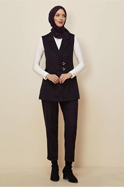 Alvina Double-Breasted Collar Pants Suit 46205