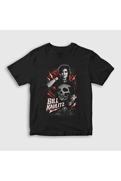 Presmono Унисекс детска черна тениска с Бил Каулиц от Tokio Hotel 600572tt