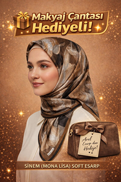 Monalisa Mona Lisa Brown - Black Soft Scarf 90X90 Cotton Fabric Non-Slip Squa...