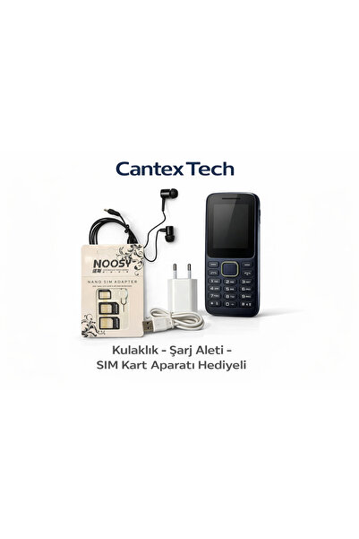 CANTEX TECH B310 ASKER TUŞLU TELEFON ŞARJ ALETİ KULAKLIK SIM KART APARATI HED...