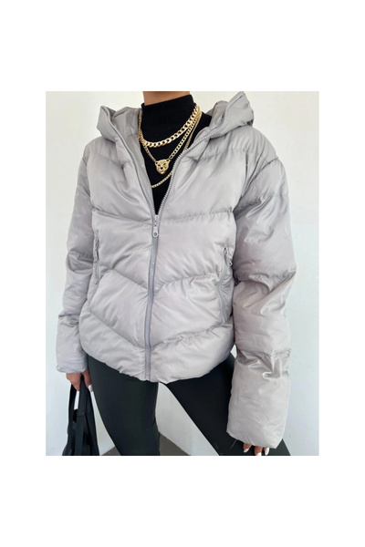 HİJABAYA Fixed Hooded Zippered Winter Coat