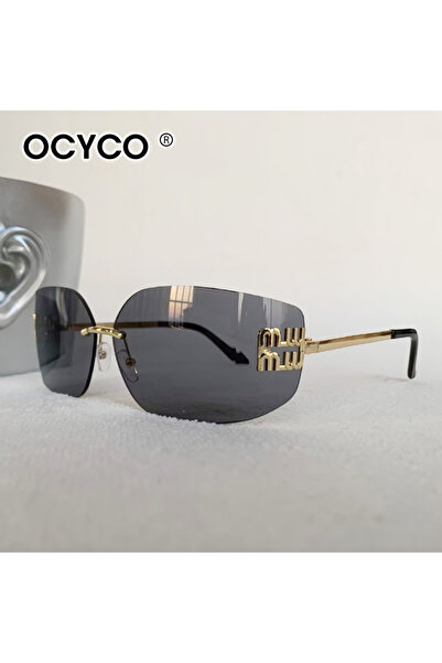 Choice LIGHT GRAY 2025 New Retro Frameless Sunglasses for Women Men Curved Le...