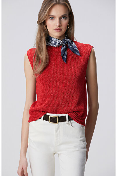 Network Kırmızı Kolsuz Triko