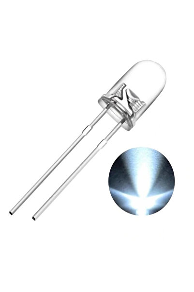 Genel Markalar 5mm Led Beyaz Diyot Diffused 1 Adet