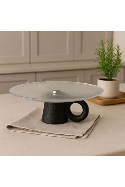 Generic Decorative Serving Tray with Ceramic Base and Modern Artistic Design