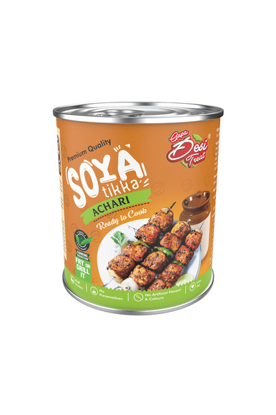 Desi Treat Achari Soya Tikka | Ready-to-Cook Vegetarian Snack | Authentic Ind...