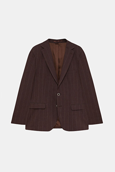 W Collection Dark Blue Buttoned Wool Jacket