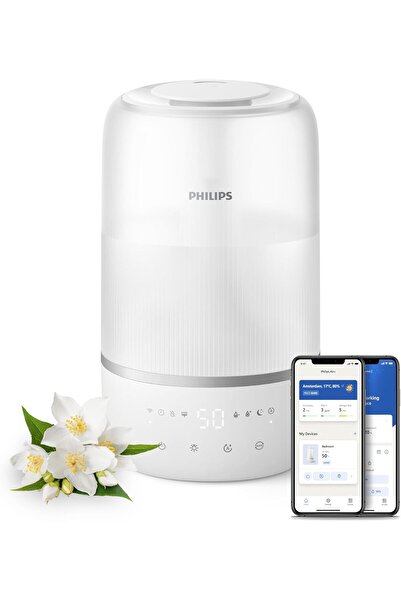 Generic مرطب هواء ذكي من فيليبس - صغير الحجم لكنه قوي، مزود برذاذ عالي الكثاف...