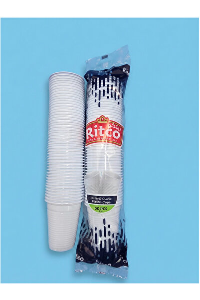 RITCO كرتون كاسات مياه بلاستيك ابيض (1000كاس/كرتون)