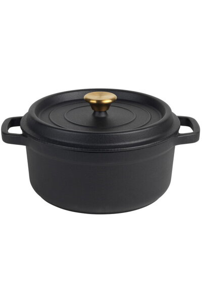 RUSSELL HOBBS RH02524BEU7 Cast Iron Stockpot 24cm Black