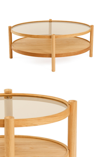 Eymense Magnus Camlı Orta Sehpa Meşe