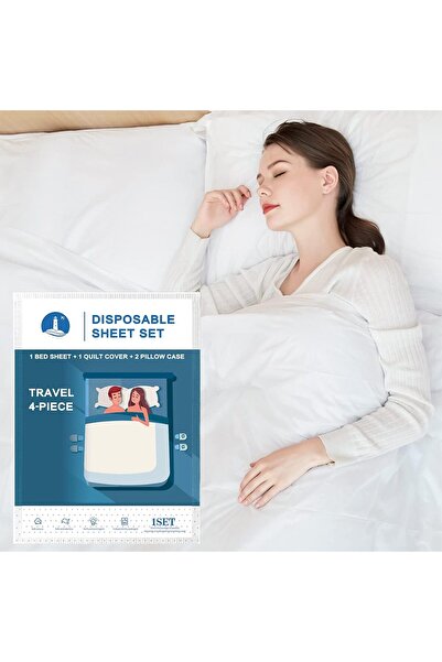 Arabest Disposable Bed Sheets, Quilt Cover and Pillow case Set for Hotel and ...