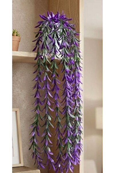 Lilac Home Yapay çiçek 9 sarkan dal jumbo succulent sarkan mor