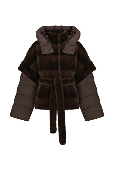 Rogue&Relic Studios Sienna Suni Kürklü Kaban Kahverengi