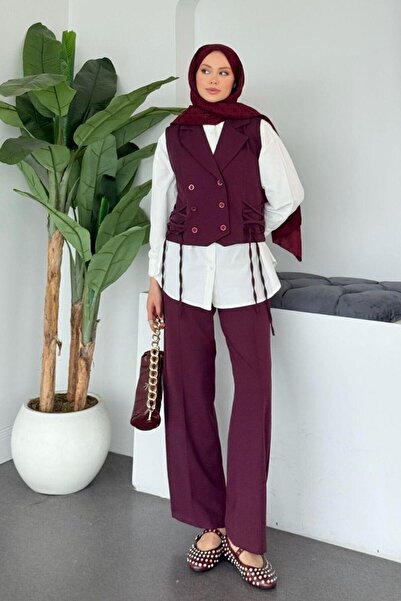 Şulemoda Giyim Işıl Yelekli Sports Suit Plum