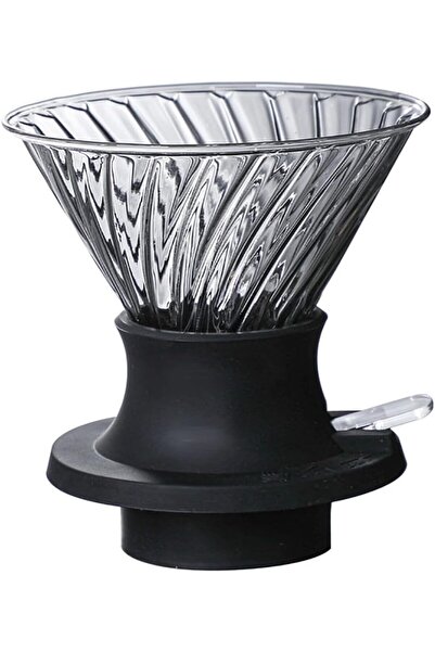 Generic قمع تقطير القهوة، بقاعدة سيليكون ومفتاح تشغيل/إيقاف، مصنوع من زجاج ال...