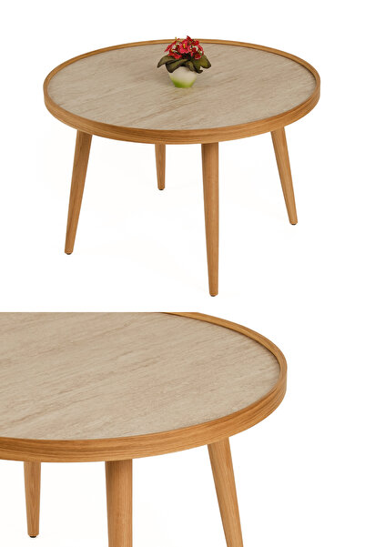 Eymense Polen Orta Sehpa Traverten