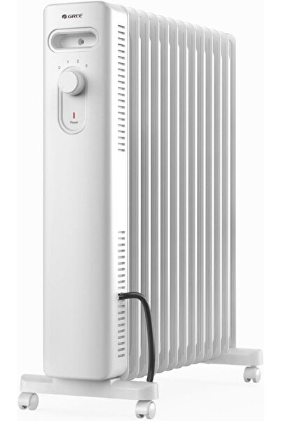 Generic سخان زيت من GREE، 13 ريشة، 2200 واط، مزود بقفل أمان ضد السقوط، أبيض -...