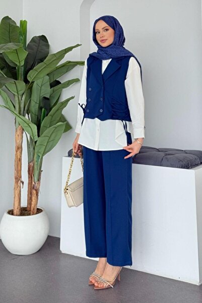 Şulemoda Giyim Işıl Yelekli Sports Suit Navy Blue