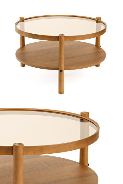 Eymense Monza Camlı Orta Sehpa Ceviz