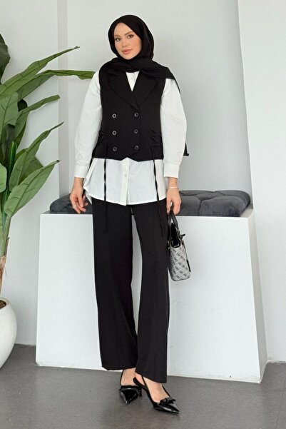 Şulemoda Giyim Işıl Yelekli Sports Suit Black