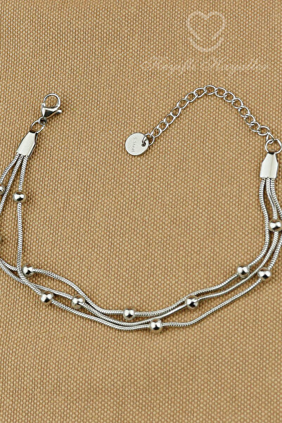 Keyifli Hayaller Çelik Bileklik - 316L Çelik Dorikalı 3lü Yılan Zincir Kararm...