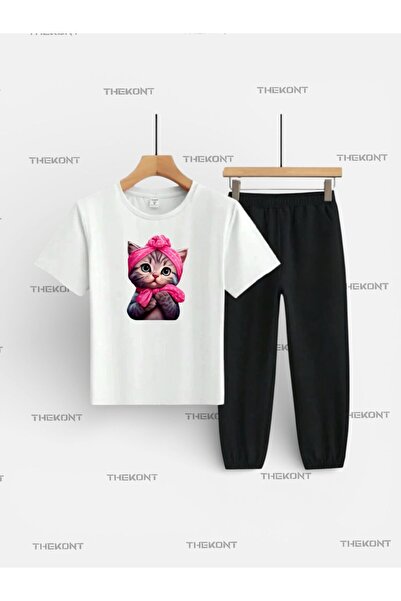 THEKONT SET PENTRU COPII CU IMPRIMEU COTURCĂ DE ZAHĂR (TRIOC - PANTALONI DE T...