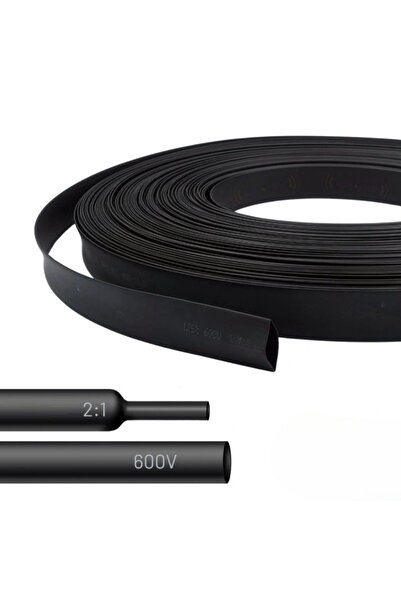 Woer Isı İle Daralan Makaron Siyah Çap:30mm 50 Metre