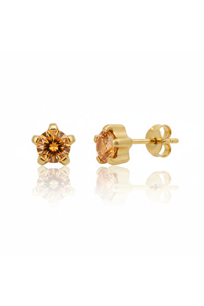 EAR GEAR 24K Gold Plated 4mm Topaz Earrings USA