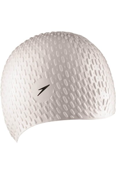 SPEEDO Unisex Adult Bubble Swim Cap White Silicone Swimming Hat One Size Fits...
