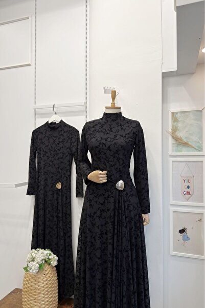 Faya Boutique Siyah Mirale Tül Elbise