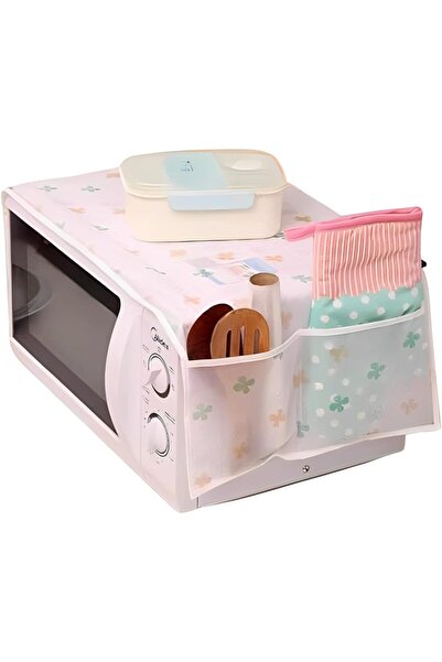Generic Microwave Cover Waterproof Dust Proof With Dual Pocket Kitchen Utensi...