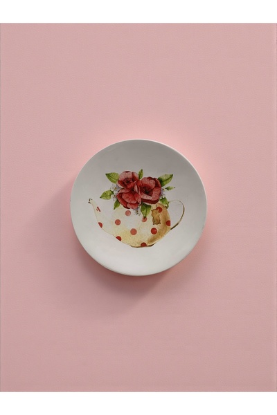unique florya Duvar Tabağı Küçük Boy Kırmızı Dekoratif Mutfak Duvar Süsü 18cm...