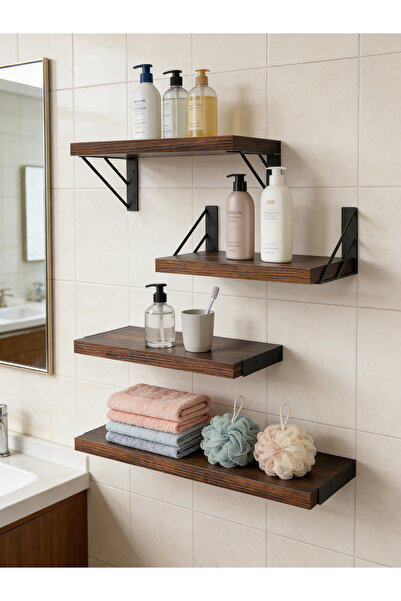 Yoawllty أرفف خشبية عائمة مثبتة على الحائط - حل عرض وتخزين متعدد الاستخدامات ...