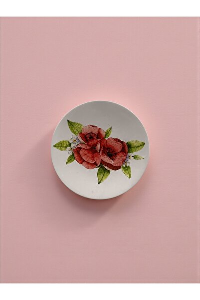 unique florya Duvar Tabağı Küçük Boy Kırmızı Dekoratif Mutfak Duvar Süsü 18cm...