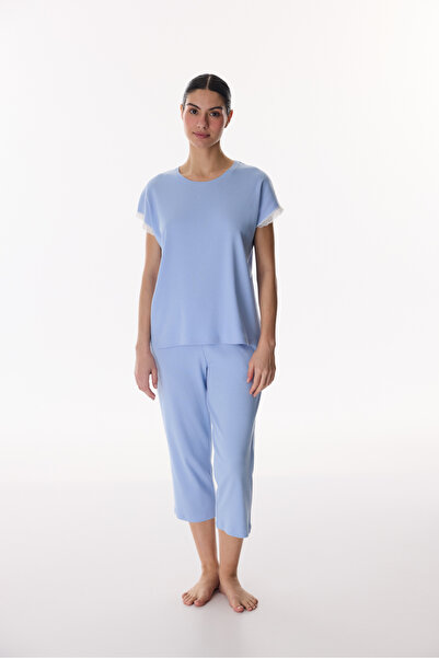 Penti Mavi Blue Capri Pajama Set