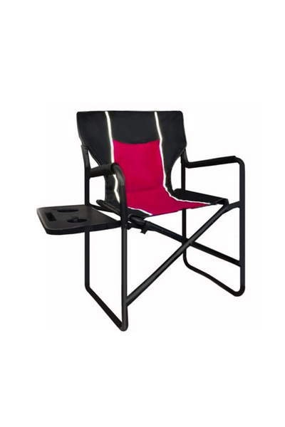 Orcamp Katlanabilir Lüks Kamp Sandalyesi Yan Sehpalı Kırmızı