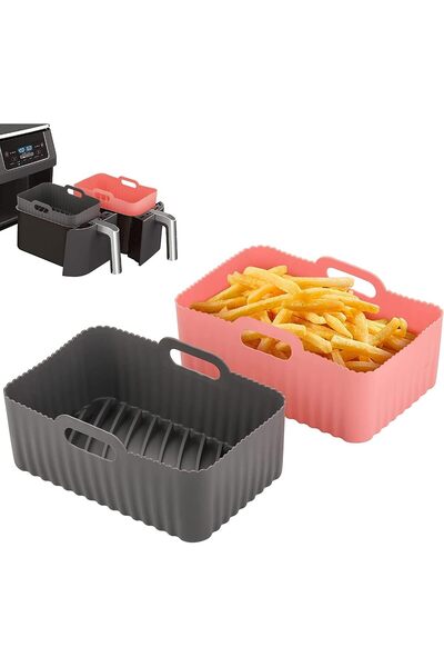 Generic بطانات سيليكون مزدوجة لقلاية الهواء من سيوسي، عبوة من قطعتين لسلة قلا...