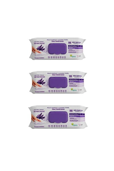 Deep Fresh Multi-surface wet wipes with lavender, baking soda and vinegar 100...