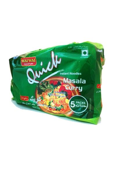 WAİ WAİ نودلز بالكاري ماسالا نباتي، 5 × 75 غرام