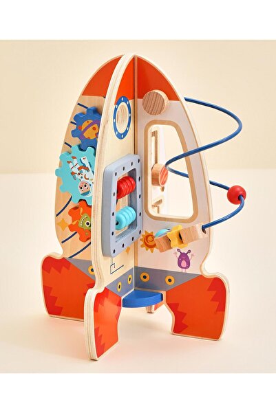 Fab N Funky لعبة صاروخية خشبية تفاعلية، لعبة حسية وتعليمية، تعزز المهارات الح...