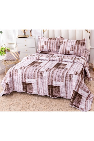 Truva Home Cotton and Linen Bedspread with Pillowcases - Elegant 3-Piece Set,...