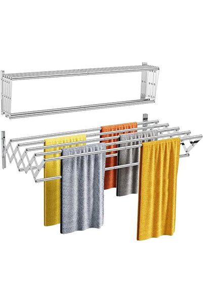 Arabest Foldable Wall Mount Laundry Drying Rack Folding Indoor, Retractable T...