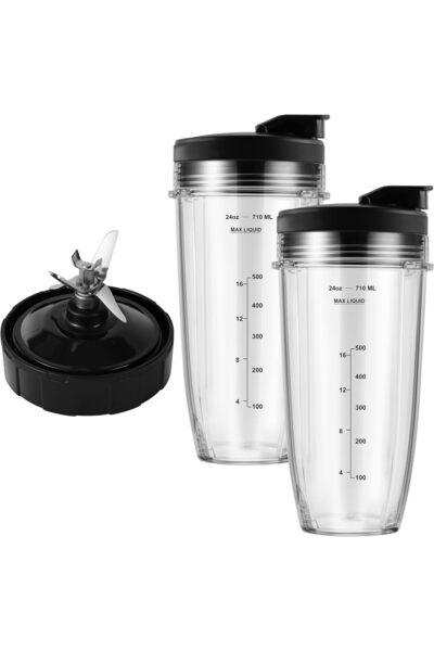Generic Blender Replacement Parts for Ninja, 24oz Ninja Blender Cups with To-...